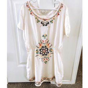 Anthropologie Comme Toi Embroidered Boho Tunic